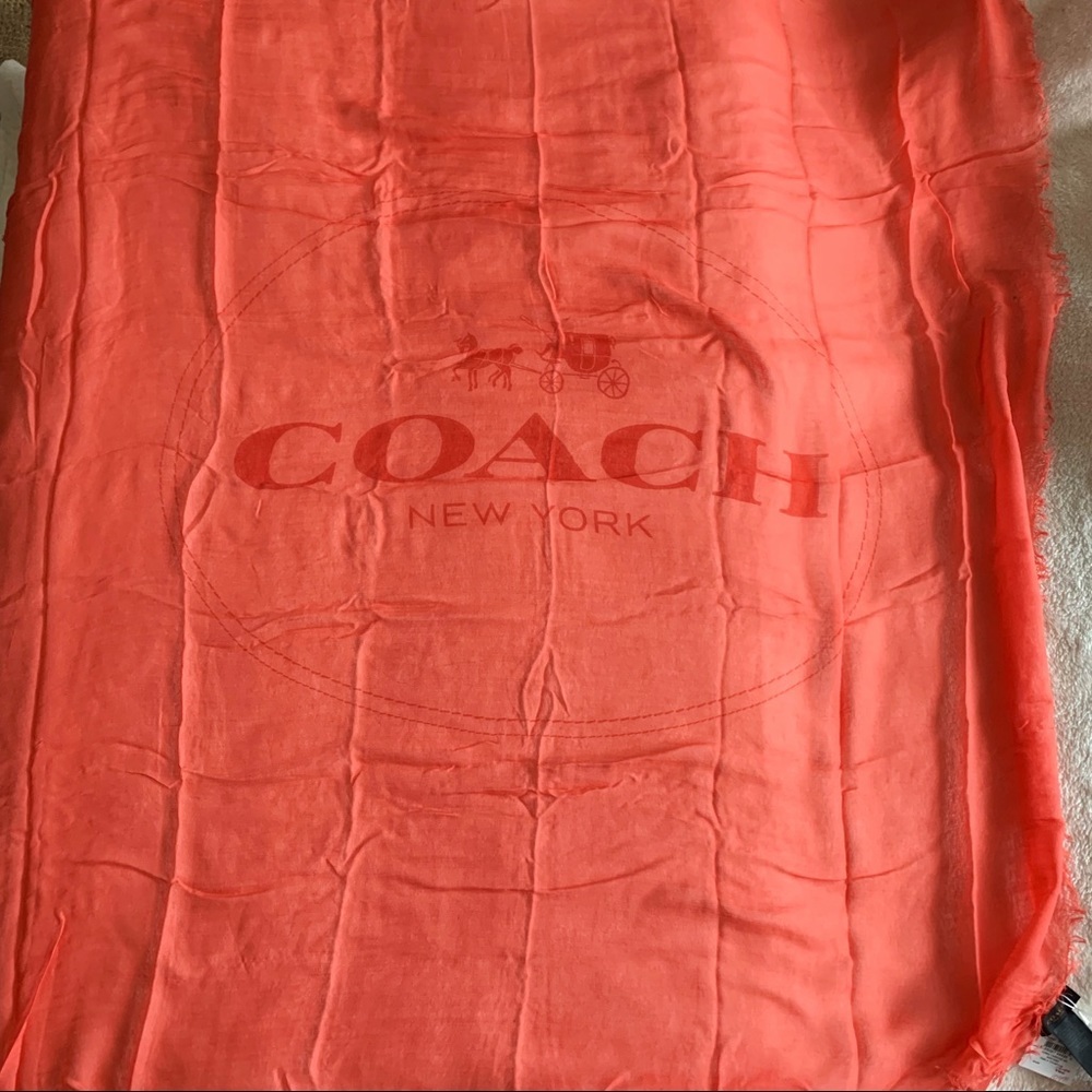 NWT Authentic Coach Cashmere Blend Scarf Shawl - Picture 4 of 6